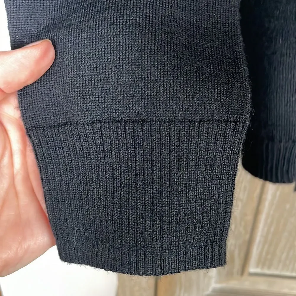 Madewell wool V-neck pullover sweater black size medium